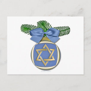 Judaica Hanukkah Star Of David Ornament Print Holiday Postcard