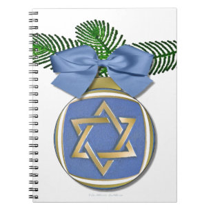 Judaica Hanukkah Star Of David Ornament Print Notebook