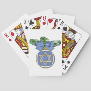 Judaica Hanukkah Star Of David Ornament Print Playing Cards