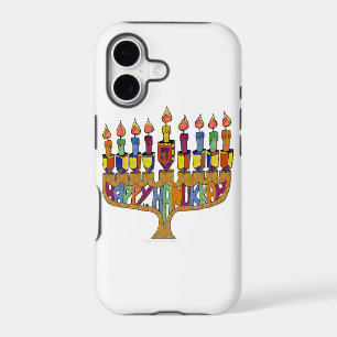 Judaica Joyeux Hanukkah Toupie Menorah