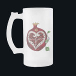 Judaica Pomegranate Heart Hanukkah Rosh Hashanah Frosted Glass Beer Mug<br><div class="desc">Party and gift supplies for Hanukkah and Rosh Hashanah You are viewing The Lee Hiller Photography Art and Designs Collection of Home and Office Decor, Apparel, Gifts and Collectibles. The Designs include Lee Hiller Photography and Mixed Media Digital Art Collection. You can view her Nature photography at http://HikeOurPlanet.com/ and follow...</div>