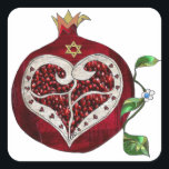 Judaica Pomegranate Heart Hanukkah Rosh Hashanah Square Sticker<br><div class="desc">You are viewing The Lee Hiller Photography Art and Designs Collection of Home and Office Decor, Apparel, Gifts and Collectibles. The Designs include Lee Hiller Photography and Mixed Media Digital Art Collection. You can view her Nature photography at http://HikeOurPlanet.com/ and follow her hiking blog within Hot Springs National Park.</div>