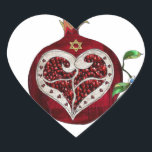 Judaica Pomegranate Heart Hanukkah Rosh Hashanah Sticker<br><div class="desc">You are viewing The Lee Hiller Designs Collection of Home and Office Decor,  Apparel,  Gifts and Collectibles. The Designs include Lee Hiller Photography and Mixed Media Digital Art Collection. You can view her Nature photography at http://HikeOurPlanet.com/ and follow her hiking blog within Hot Springs National Park.</div>