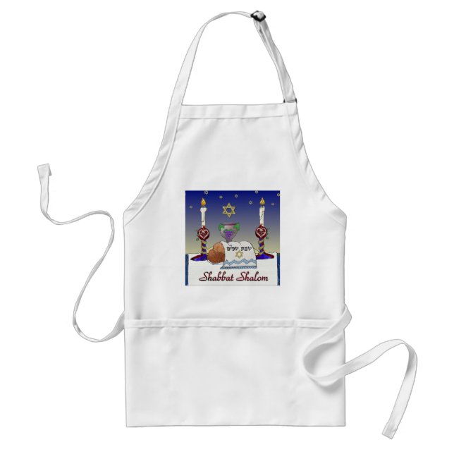 Judaica Shabbat Shalom Art Print Standard Apron (Front)