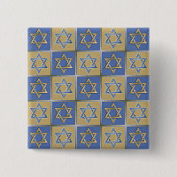 Judaica Star Of David Metal Gold Blue