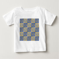 Judaica Star Of David Metal Gold Blue