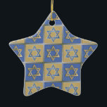 Judaica Star Of David Metal Gold Blue Ceramic Ornament<br><div class="desc">You are viewing The Lee Hiller Design Collection. Apparel,  Gifts & Collectibles  Lee Hiller Photography or Digital Art Collection. You can view her Nature photography at http://HikeOurPlanet.com/ and follow her hiking blog within Hot Springs National Park.</div>