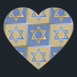 Judaica Star Of David Metal Gold Blue Heart Sticker<br><div class="desc">You are viewing The Lee Hiller Design Collection. Apparel,  Gifts & Collectibles  Lee Hiller Photography or Digital Art Collection. You can view her Nature photography at http://HikeOurPlanet.com/ and follow her hiking blog within Hot Springs National Park.</div>