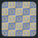 Judaica Star Of David Metal Gold Blue Square Sticker<br><div class="desc">You are viewing The Lee Hiller Design Collection. Apparel,  Gifts & Collectibles  Lee Hiller Photography or Digital Art Collection. You can view her Nature photography at http://HikeOurPlanet.com/ and follow her hiking blog within Hot Springs National Park.</div>