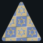 Judaica Star Of David Metal Gold Blue Triangle Sticker<br><div class="desc">You are viewing The Lee Hiller Design Collection. Apparel,  Gifts & Collectibles  Lee Hiller Photography or Digital Art Collection. You can view her Nature photography at http://HikeOurPlanet.com/ and follow her hiking blog within Hot Springs National Park.</div>