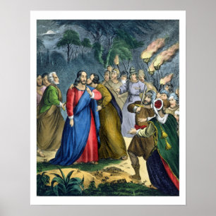 Judas Betrays his Master, from a bible printed by Poster