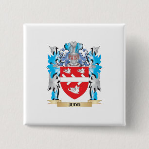 Judd Coat of Arms - Family Crest 2 Inch Square Button