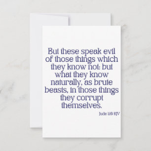 Jude 1:10 KJV Bible Verse Flat Greeting Card