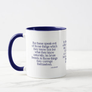 Jude 1:10 KJV Bible Verse Mug à deux tons