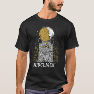 Judement Cat Moon Arot Card Pagan Goblincore Goth  T-Shirt