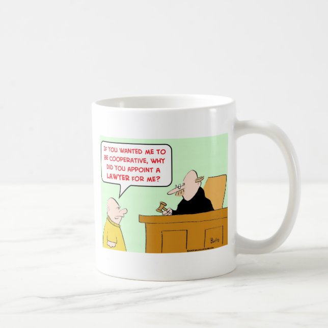 judge appoint lawyer cooperative coffee mug (Right)