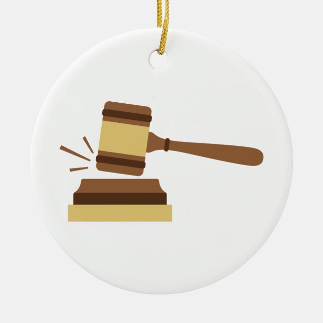Judge Gavel Ceramic Ornament (Front)