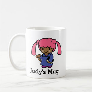 Judge Girl with book and gavel Coffee Mug