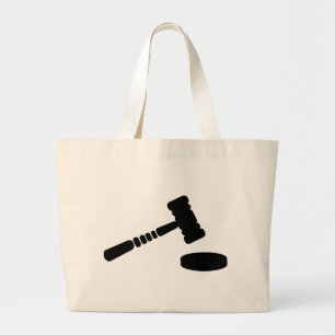 Judge hammer large tote bag