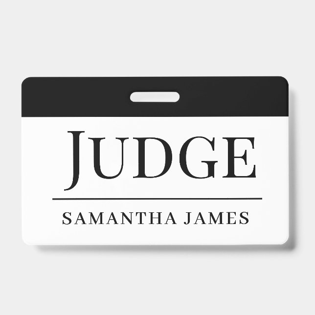 Judge Personalized Name Badge (Front)