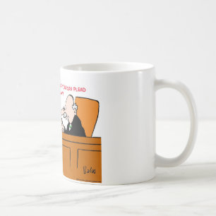 judge plead not guilty no problem coffee mug