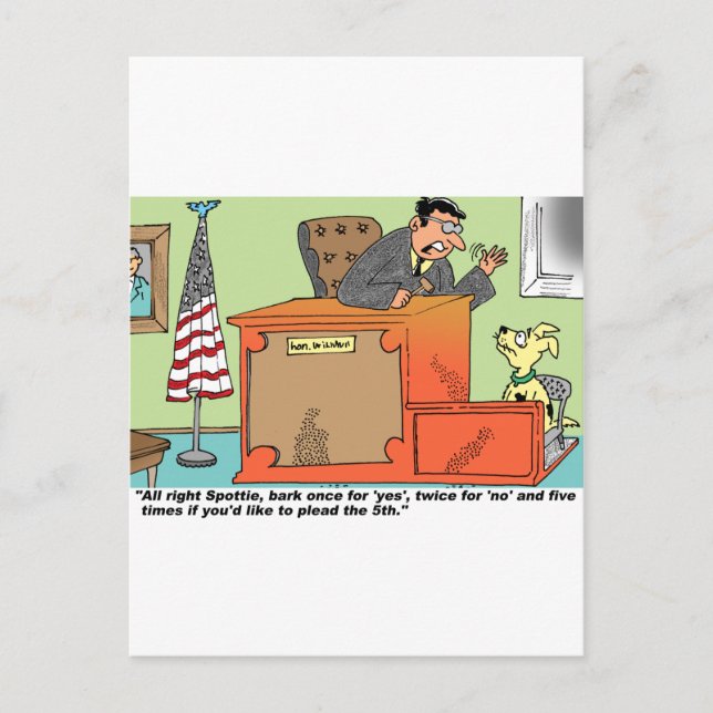 Judge Speaks To Dog On Witness Stand Postcard (Front)