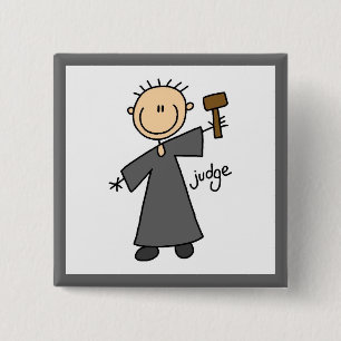 Judge Stick Figure 2 Inch Square Button