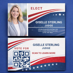 Judge Voter Election Campaign Photo QR Code Business Card