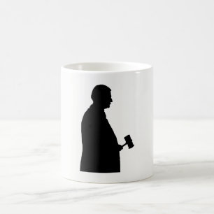 Judge With Gavel Silhouette Coffee Mug