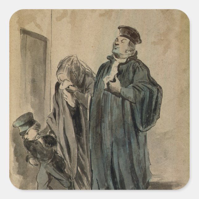Judge, Woman and Child Square Sticker (Front)