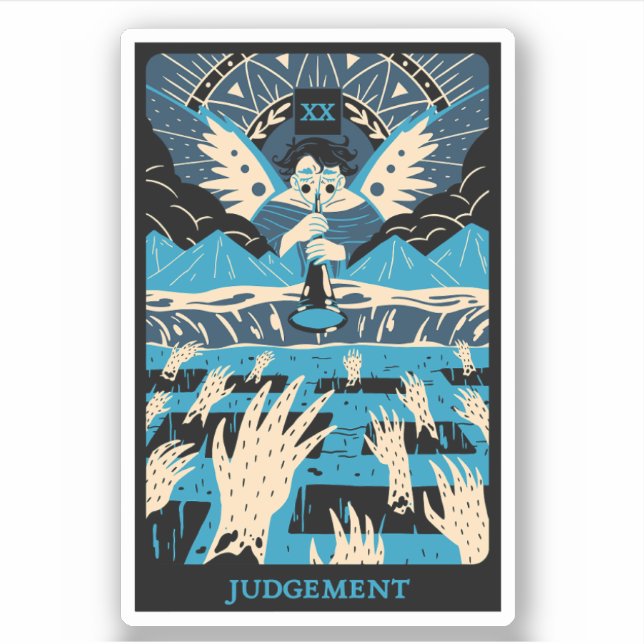 Judgement Card The 20th Tarot Card Retro Vintage (Front)