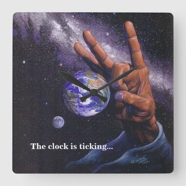 Judgement Day Square Wall Clock (Front)