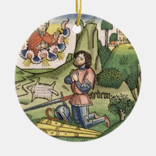 Judges 6 36 Gideon puts out the fleece, from the ' Ceramic Ornament