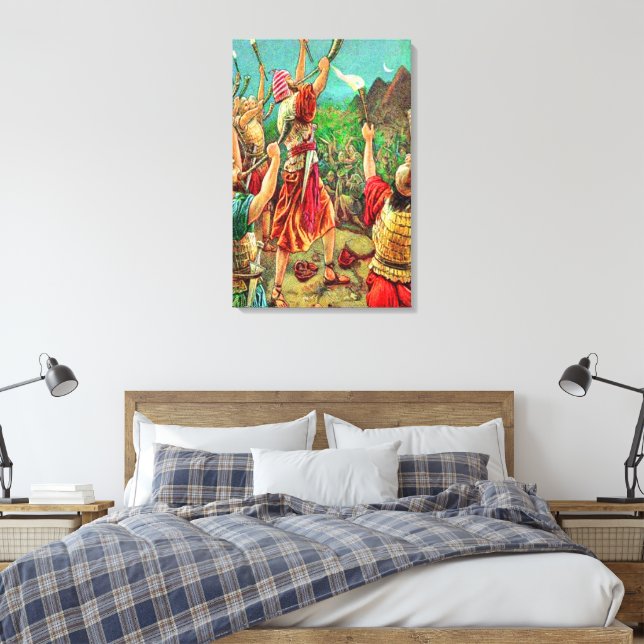 Judges 7 Gideon's 300 Men Canvas Print (Insitu(Bedroom))