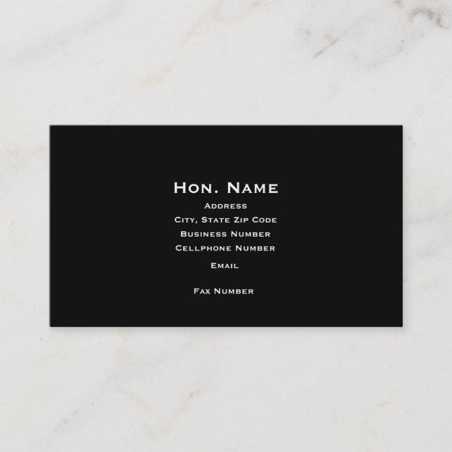Judge's Business Card (Front)