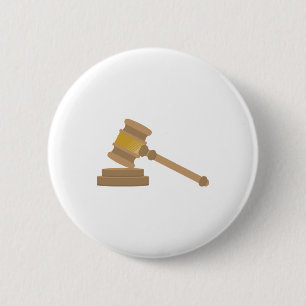 Judges Gavel 2 Inch Round Button