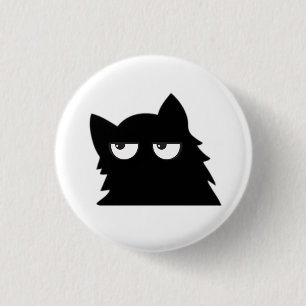 Judging Black Cat Funny Minimal Cat Design 1 Inch Round Button