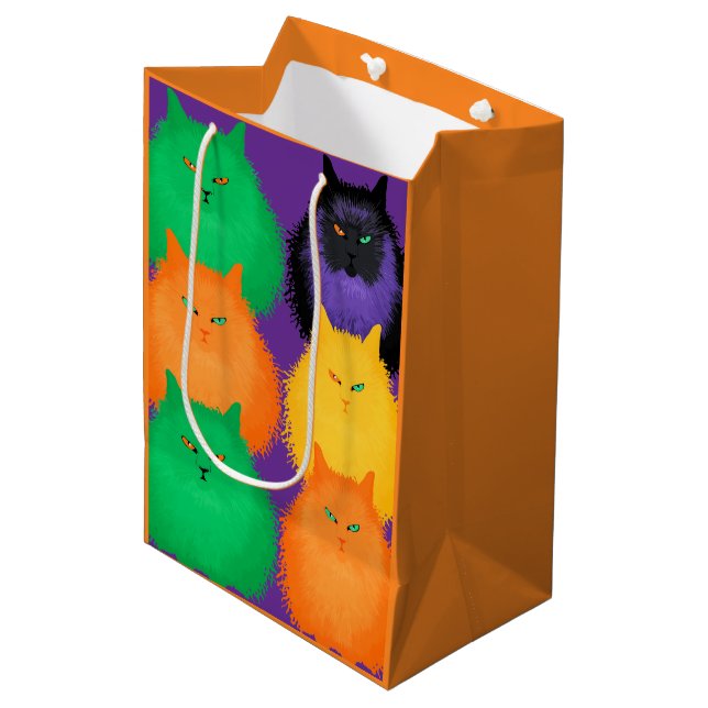 Judging Cats Medium Gift Bag (Front Angled)