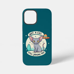 Judging Sphynx Cat UFO Sarcastic Cartoon Art iPhone 12 Mini Case