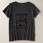JUDGING YOU Silently Plus Size T-Shirt<br><div class="desc">Four cute cartoon cats. It blends sarcasm and charm,  perfect for cat lovers with a witty side.
It's a playful way for the wearer to show off personality—sarcastic,  observant,  and fond of cats.
Design Note: For custom requests,  message me at daed.halabi@gmail.com. 😊</div>