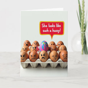 Judgmental Eggs Funny Card