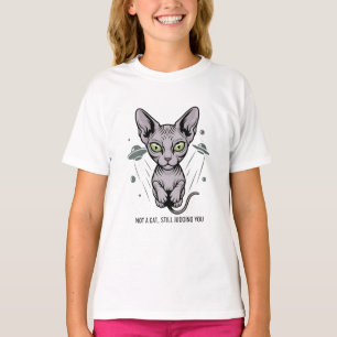 Judgmental Sphynx Cat in Space Art T-Shirt