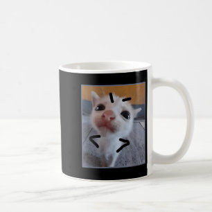 Judgy Kitty Funny Cat Lover Angry Kitten Meme Cute Coffee Mug