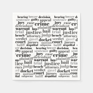 Judicial Legal Terns Word Cloud Design Napkin