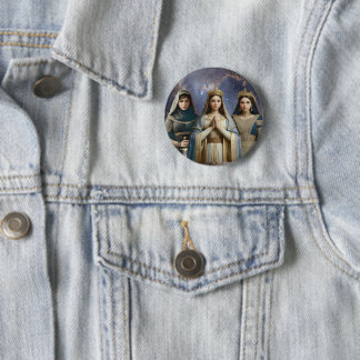 Judith, Esther & Blessed Virgin Mary Button Pin