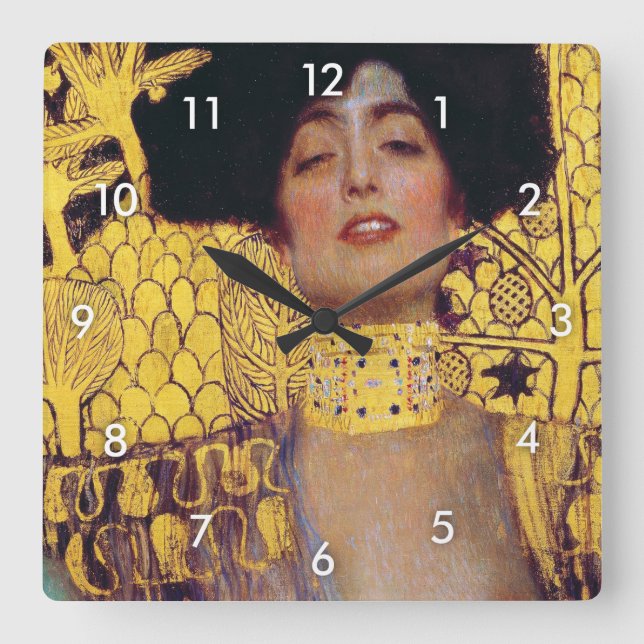 Judith (Lady in Gold), Gustav Klimt Square Wall Clock (Front)