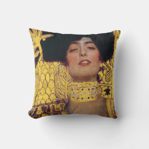 Judith (Lady in Gold), Gustav Klimt Throw Pillow