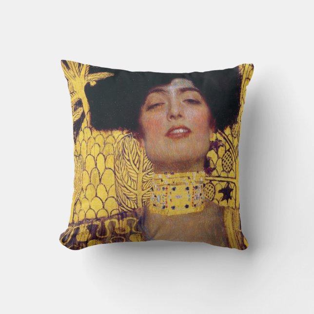 Judith (Lady in Gold), Gustav Klimt Throw Pillow (Front)
