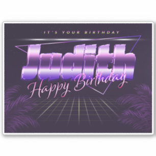 Judith Name First name lila retro Sticker Birthday