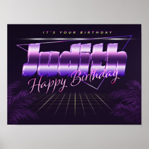 Judith Name Vorname lila retro Poster Geburtstag